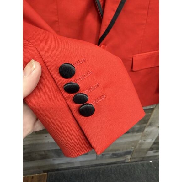 Insomnia Men’s One Button Red And Black Blazer Medium Sports Coat Sz 44S - Picture 2 of 8